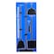 5S Supplies 5S Housekeeping Shadow Board Broom Station Version 1 - Blue Board / Black Shadows  With Broom HSB-V1-BLUE-KIT - alternate 3